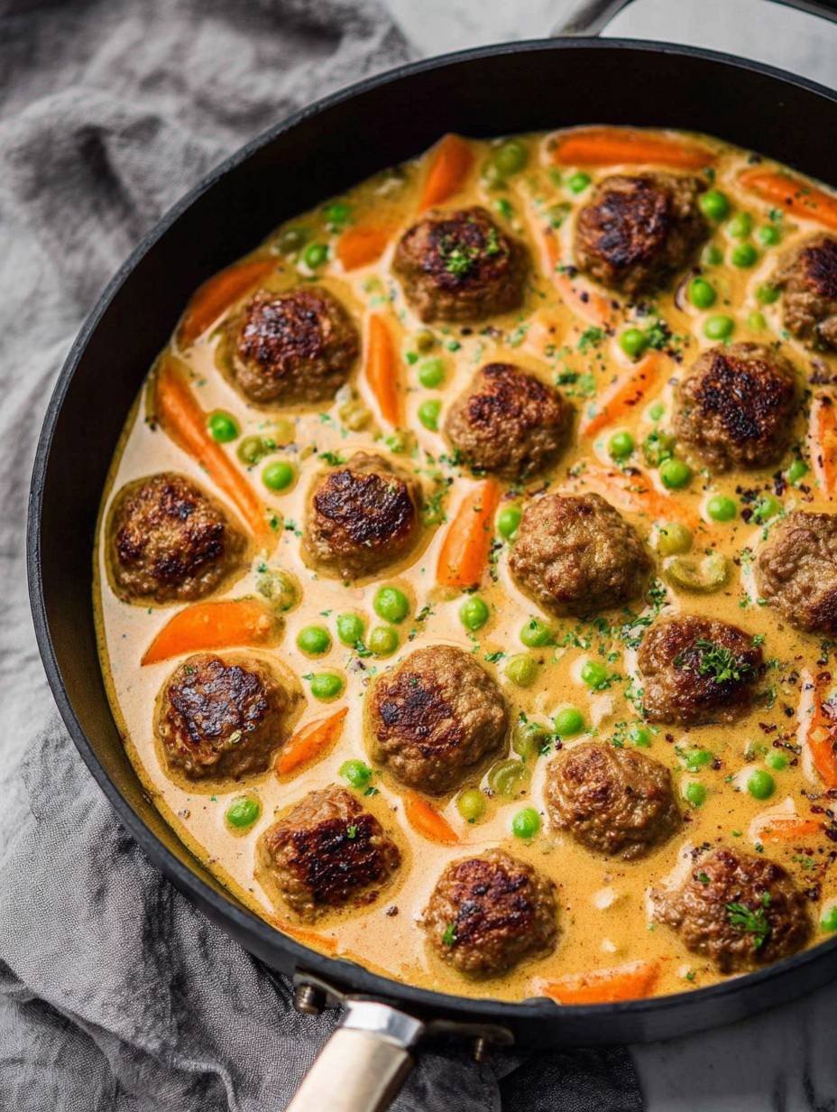 Einfach Schnell Cremig Hackbällchen mit Erbsen und Karotten Saftig image 2