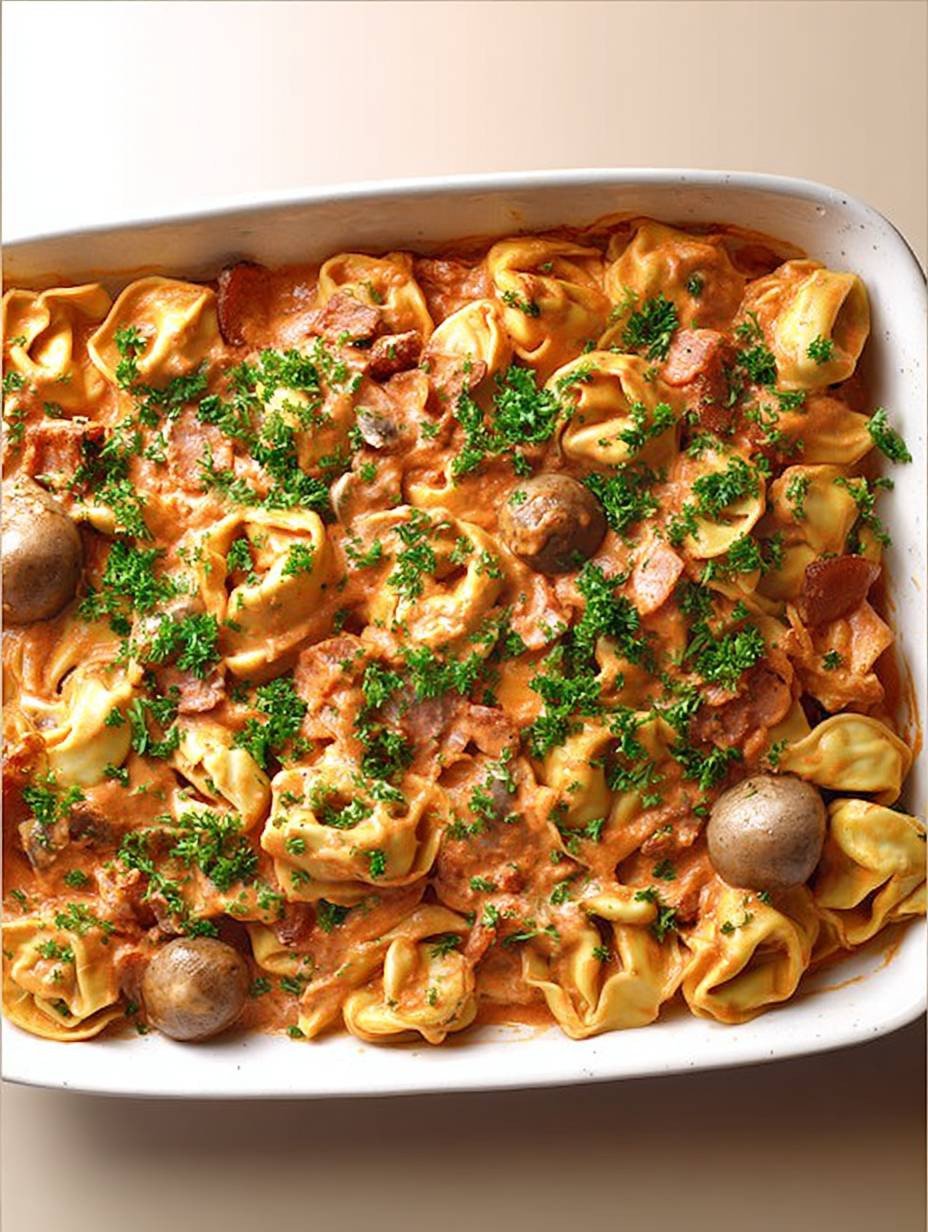 Einfach Schnell Cremig Pilz Tortelliniauflauf – Perfektes Abendessen image 2