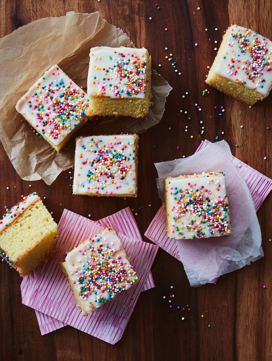 Bunte Regenbogen Kuchenstücke mit Glasur image 2