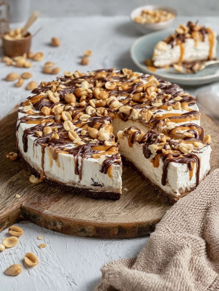 Cremiger No-Bake Erdnuss-Karamell-Kuchen image 2