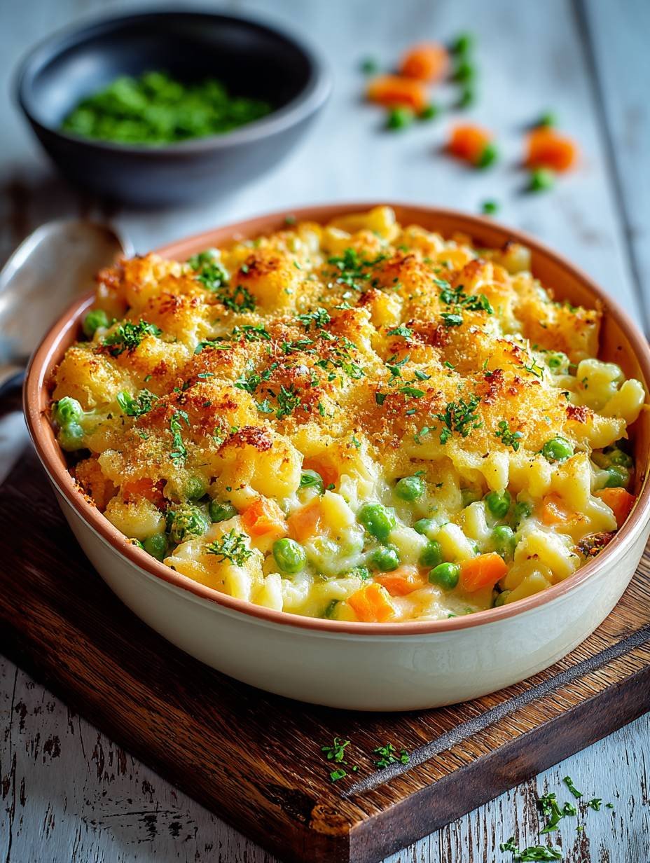 Cremiger Nudel-Gemüse-Auflauf mit Knusper-Topping. image 2