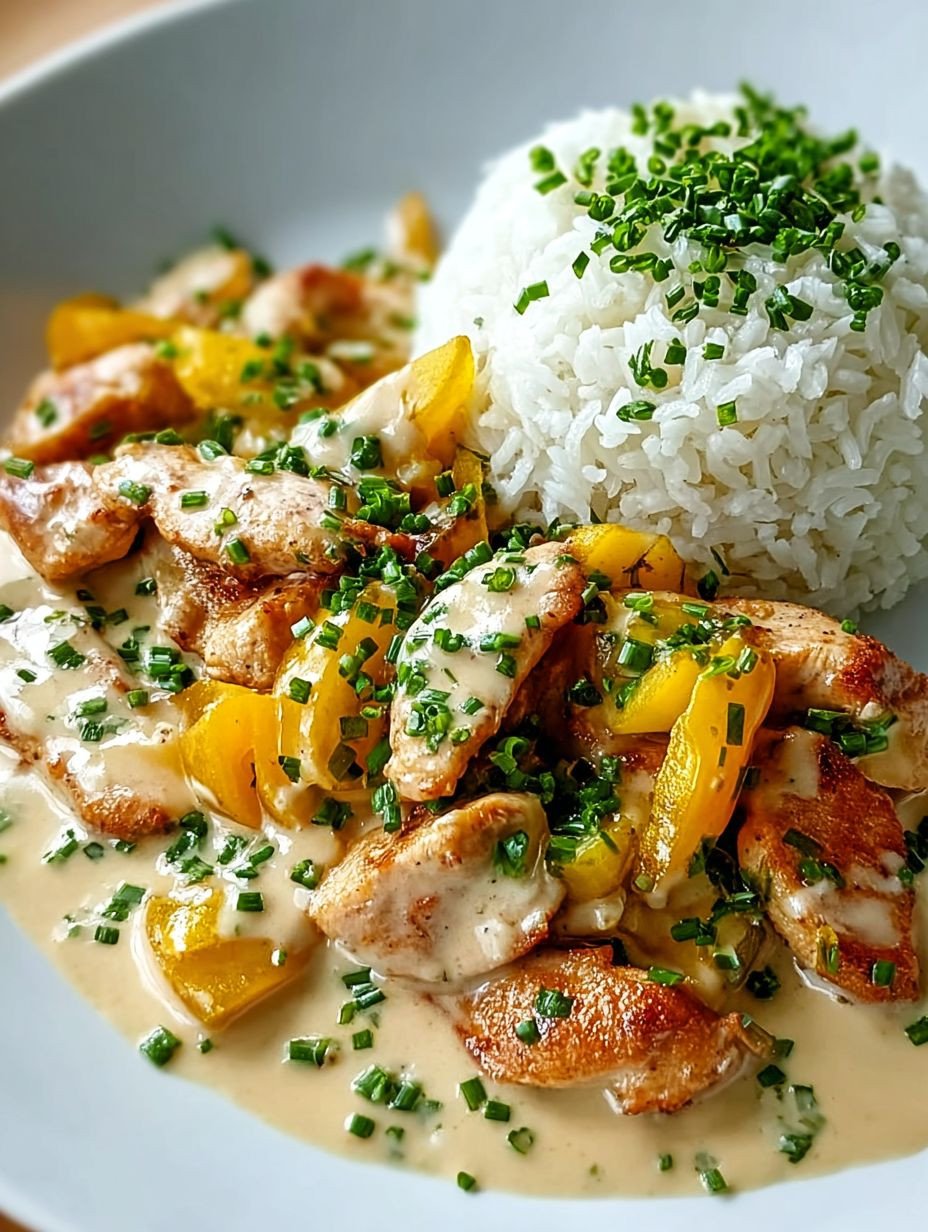 Einfaches cremiges Hähnchen mit Reis & Paprika image 2