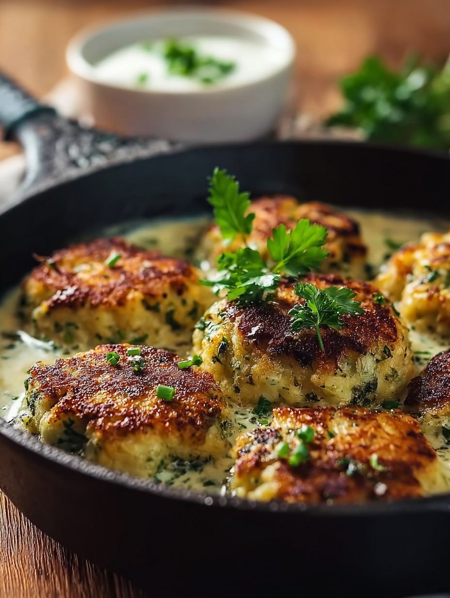 Knusprige Blumenkohl-Frikadellen mit cremiger Soße image 2