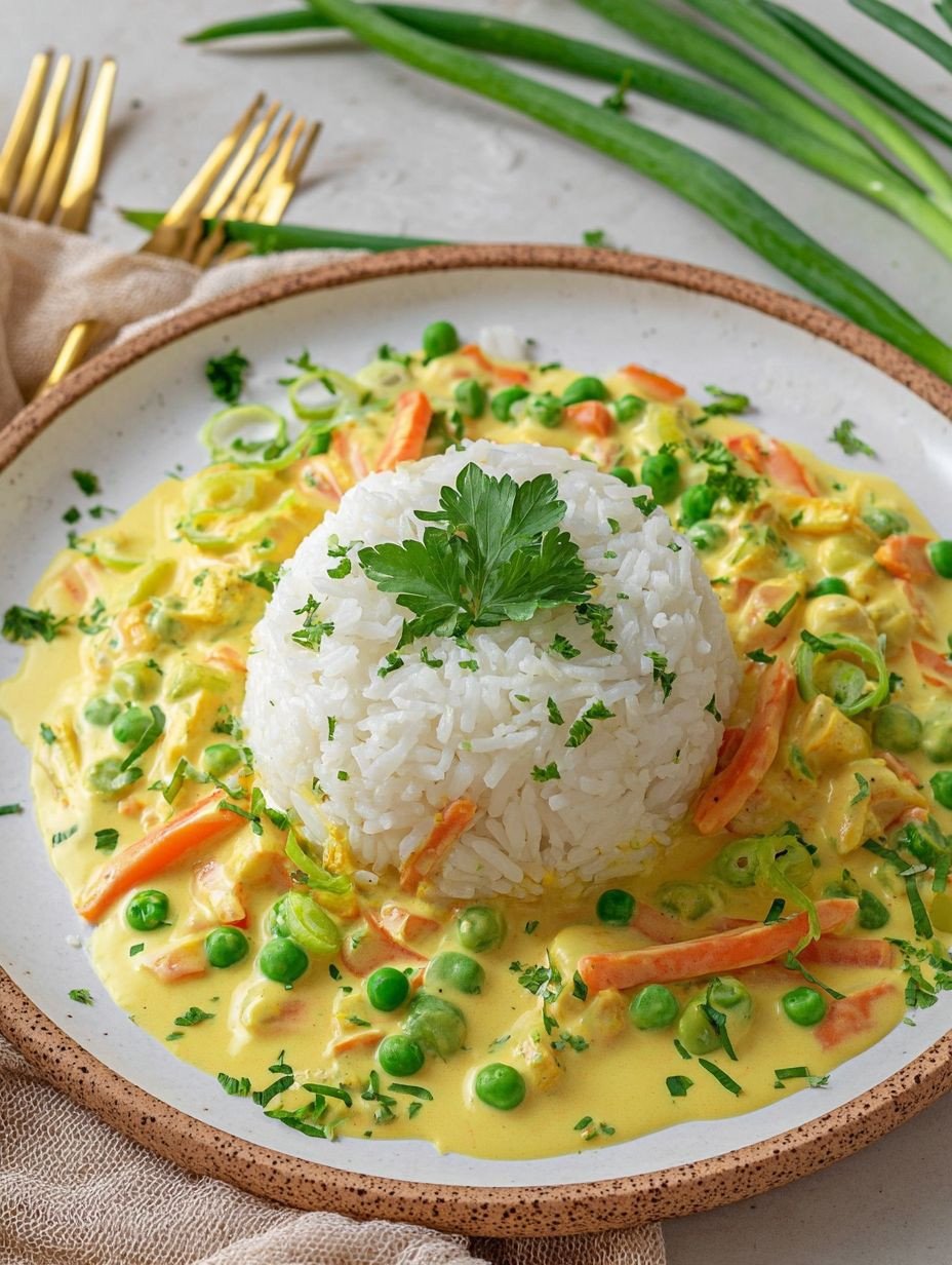 Perfekter Reis mit cremiger Gemüse-Frischkäse-Sauce image 2