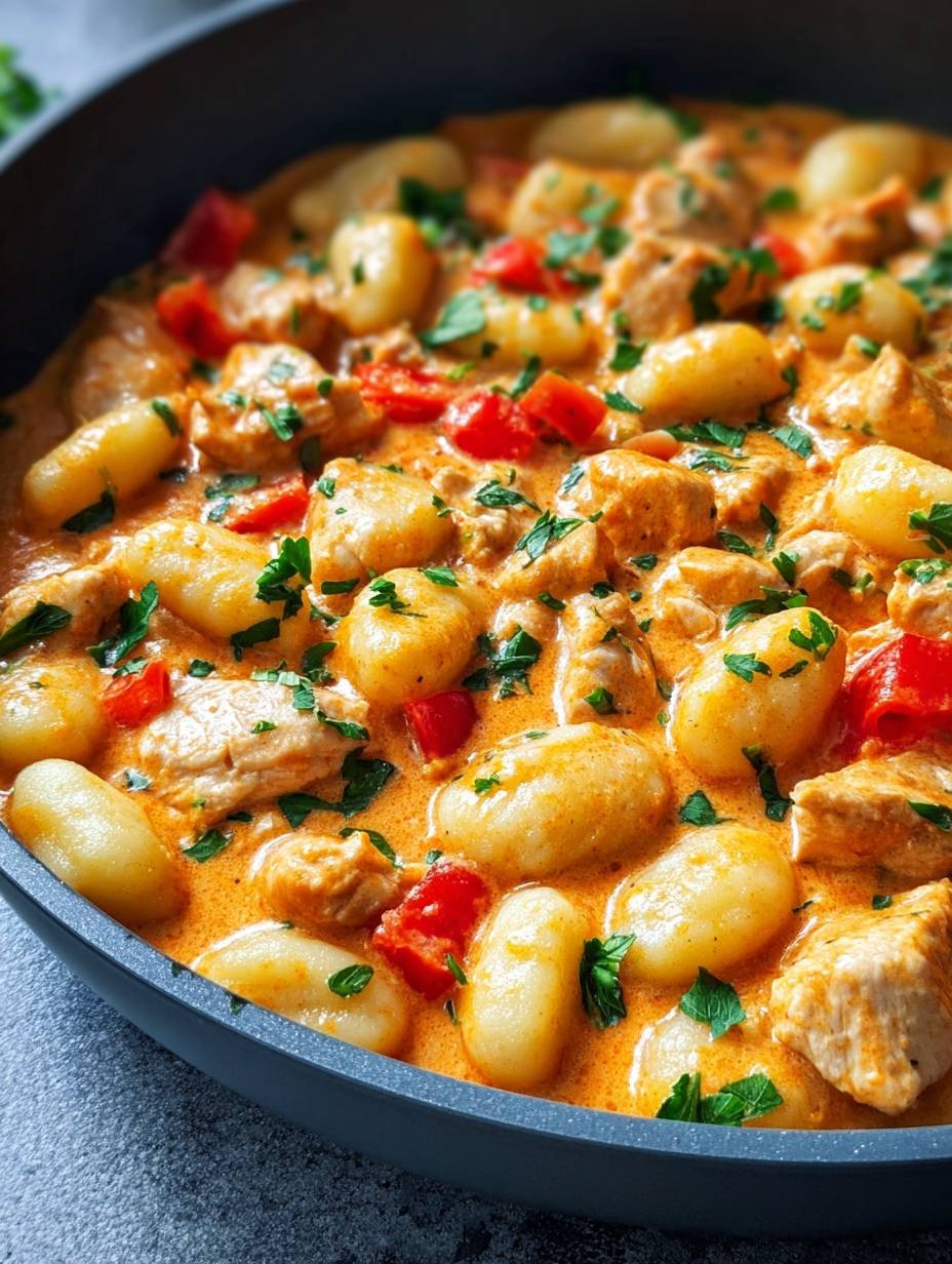 Schnelle Gnocchi Pfanne mit Hähnchen in cremiger Soße image 2