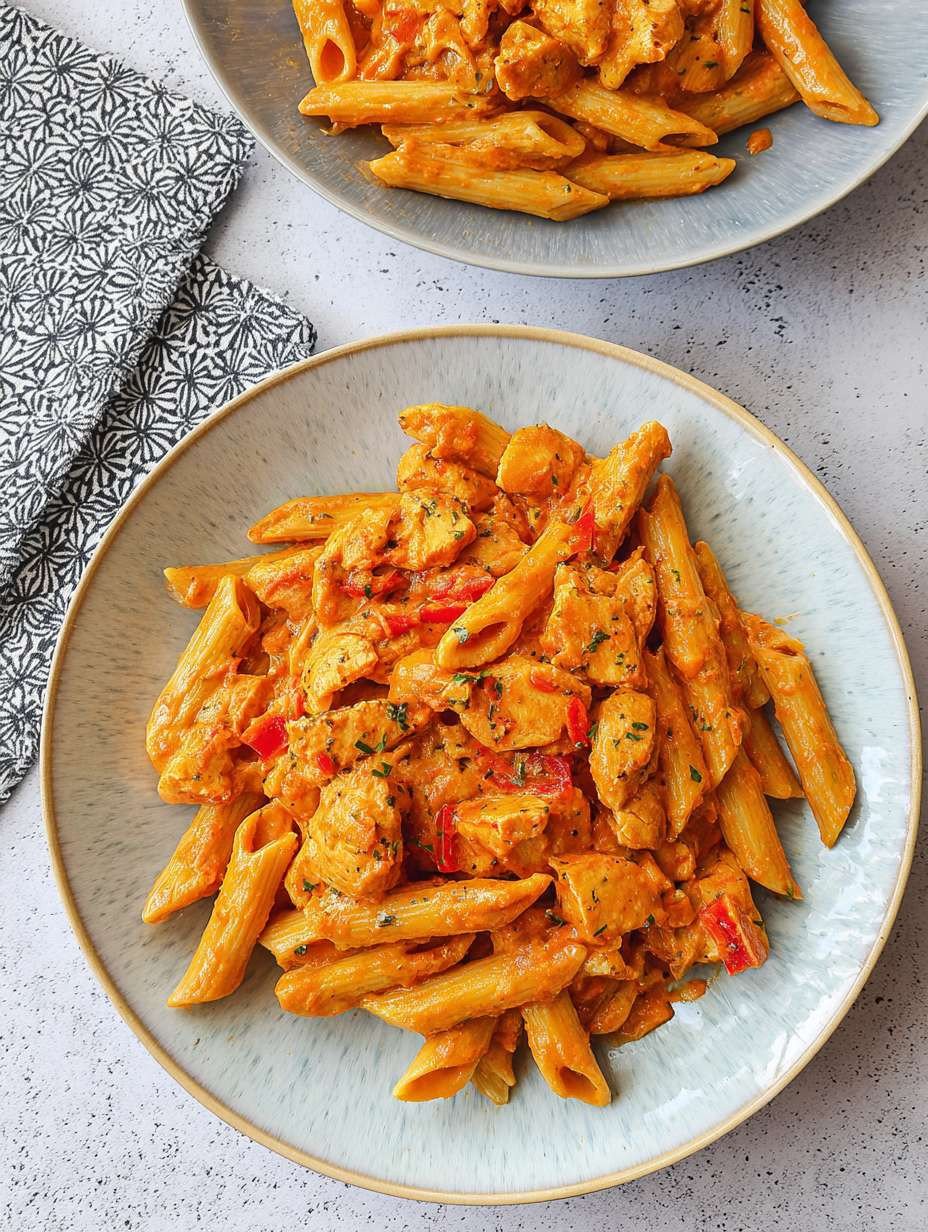 Schnelle Hähnchen-Pasta in cremiger Paprikasoße image 2