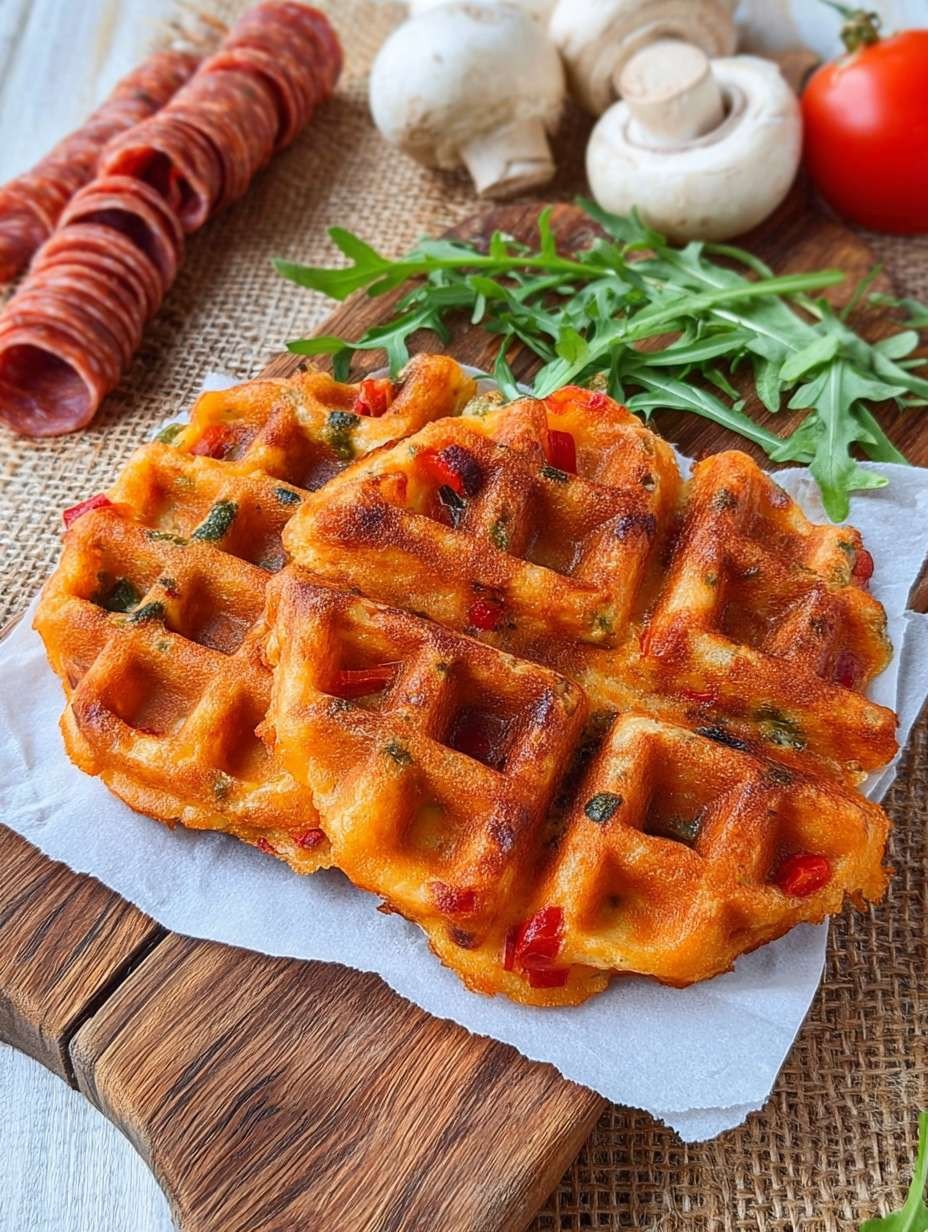 Schnelle & knusprige Pizza Waffeln selber machen image 2