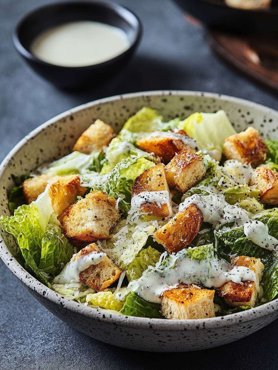 Cremiger Caesar Salat mit knusprigen Croutons image 2