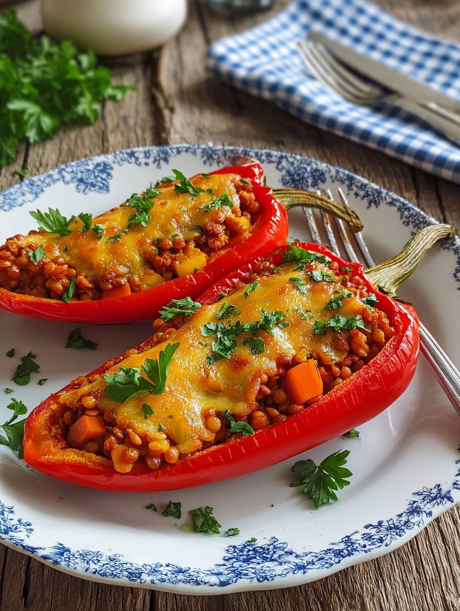 Gefüllte Paprika mit Linsen | Gesund & einfach image 2