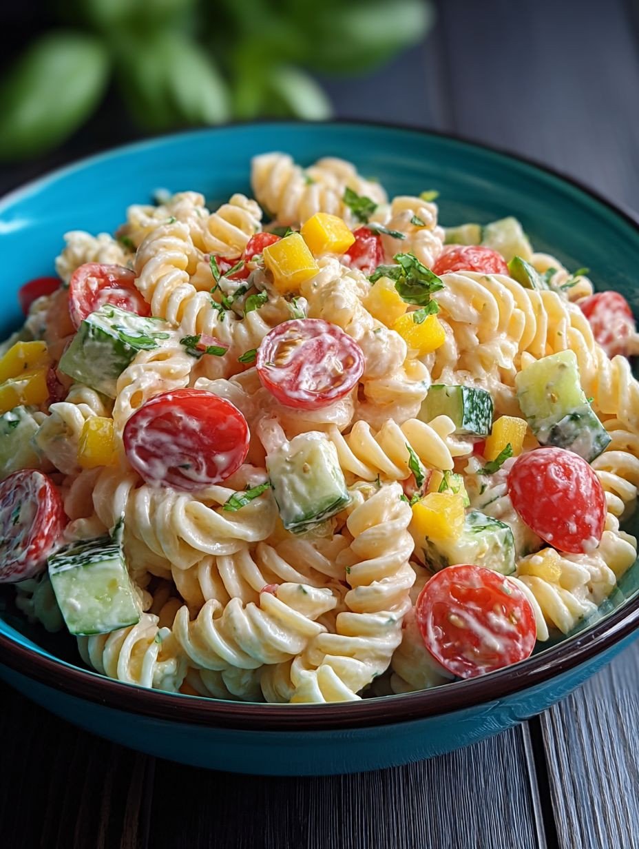 Schneller cremiger Nudelsalat mit Frischkäse image 2