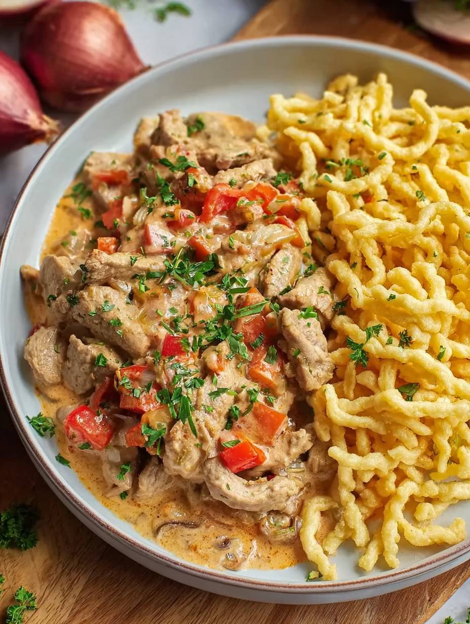Schnelles Rahmgeschnetzeltes mit Spätzle für jeden Tag. image 2